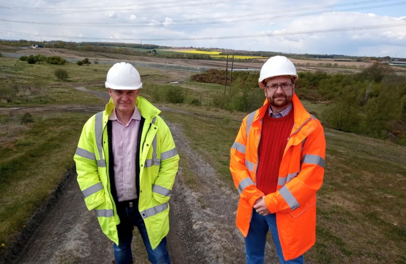 Alexander at Thurcroft Pit top with FCC Environment representative