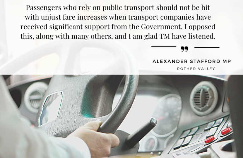 Alexander Stafford MP transport hike quote