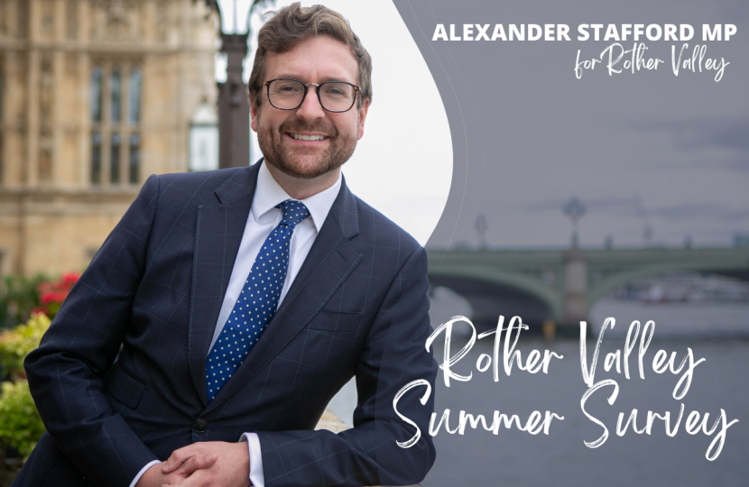 Alexander Stafford MP Rother Valley Summer Survey