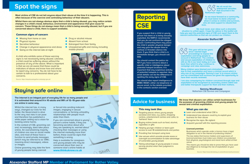 Alexander Stafford MP CSE leaflet 1