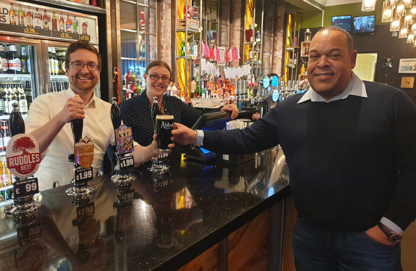 ALEXANDER STAFFORD BEHIND THE BAR IN THE QUEENS MALTBY