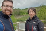 Alexander at Woodhouse Washlands with Liz Ballard, CEO of the Wildlife Trust.