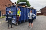 Alexander Stafford, Cllr Zach Collingham and Cllr Thomas Singleton at Thurcroft Skip Day