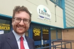 Alexander Stafford MP outside Lifewise, Hellaby